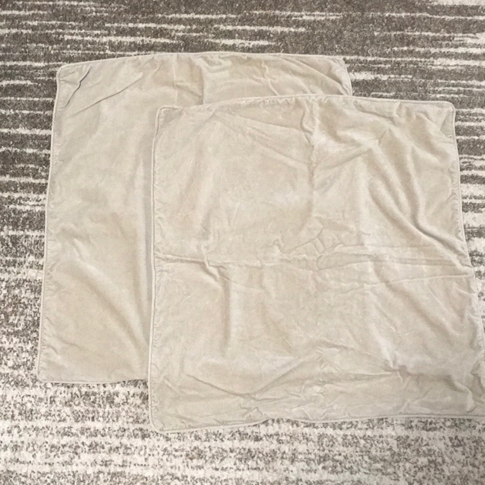 Set of Beige Velvety Pillows